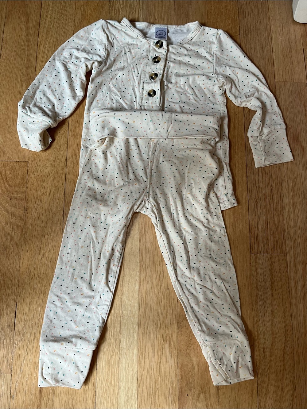 Lou Lou & Company Cream Polka Dot Kids Footie Set